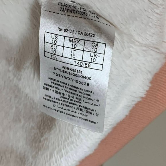 Guess Girls Hoodie Fur Lined Long Sleeve Size 10 - Picture 6 of 6